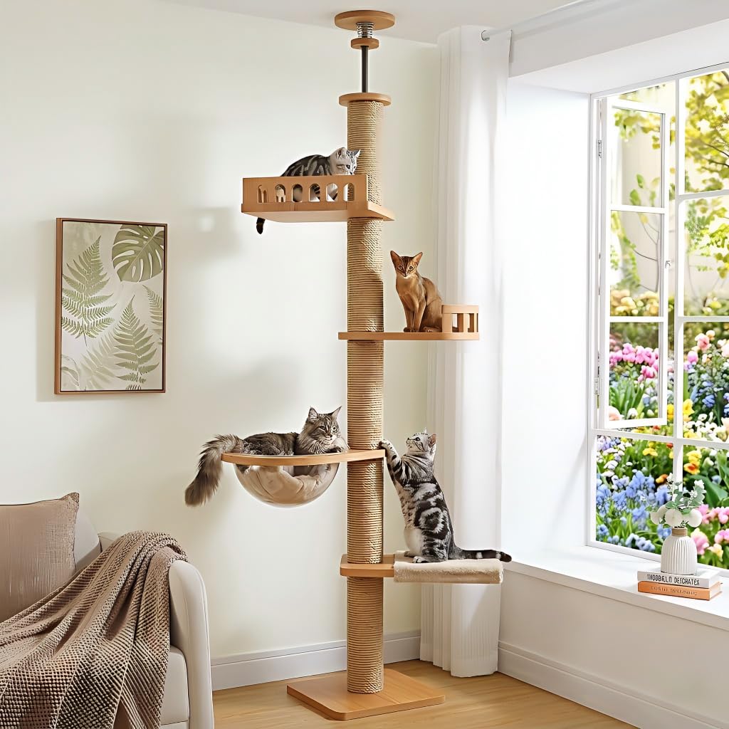 キャットタワー 突っ張り 木製 キャットツリー 木登りタワー Amazon | キャットタワー 突っ張り 木製 キャットツリー 木登りタワー